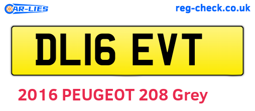 DL16EVT are the vehicle registration plates.