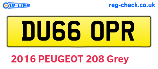 DU66OPR are the vehicle registration plates.