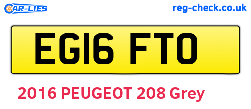 EG16FTO are the vehicle registration plates.