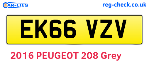 EK66VZV are the vehicle registration plates.