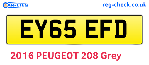 EY65EFD are the vehicle registration plates.