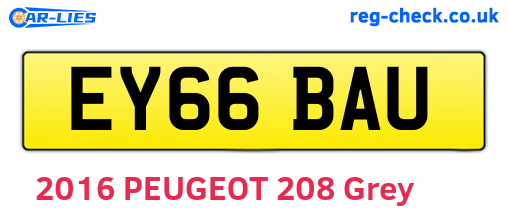 EY66BAU are the vehicle registration plates.