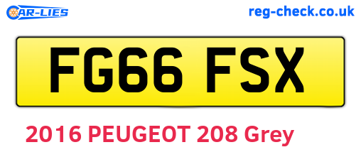 FG66FSX are the vehicle registration plates.