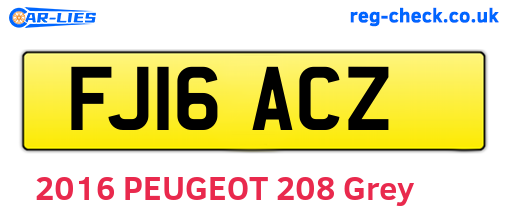 FJ16ACZ are the vehicle registration plates.