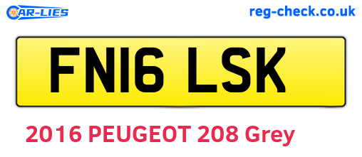 FN16LSK are the vehicle registration plates.