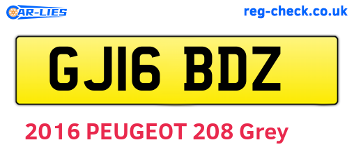 GJ16BDZ are the vehicle registration plates.
