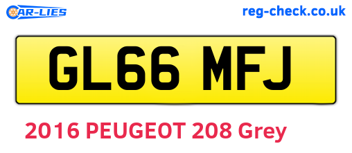 GL66MFJ are the vehicle registration plates.