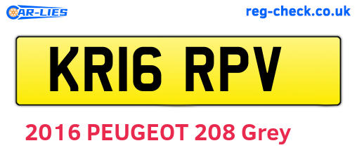 KR16RPV are the vehicle registration plates.