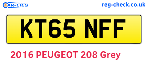 KT65NFF are the vehicle registration plates.
