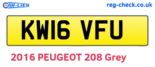 KW16VFU are the vehicle registration plates.