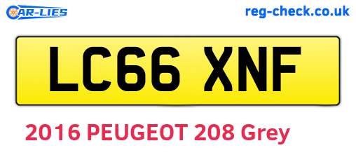 LC66XNF are the vehicle registration plates.