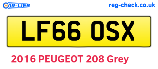 LF66OSX are the vehicle registration plates.