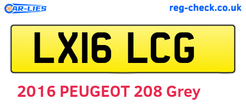 LX16LCG are the vehicle registration plates.