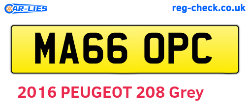 MA66OPC are the vehicle registration plates.