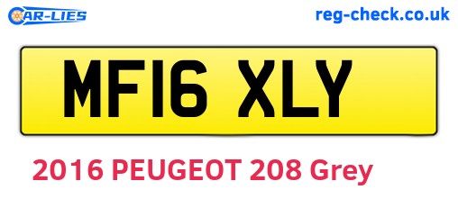 MF16XLY are the vehicle registration plates.