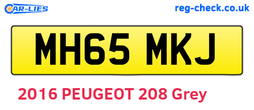MH65MKJ are the vehicle registration plates.