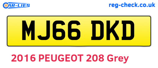 MJ66DKD are the vehicle registration plates.