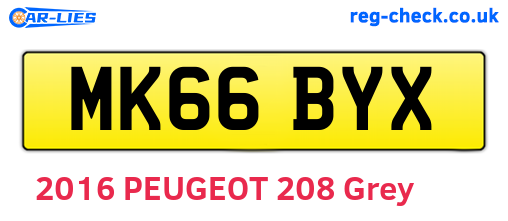 MK66BYX are the vehicle registration plates.