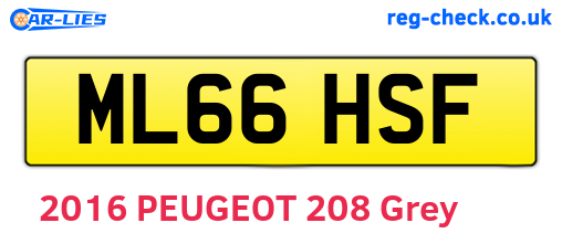ML66HSF are the vehicle registration plates.