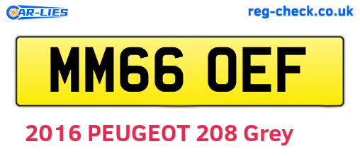 MM66OEF are the vehicle registration plates.