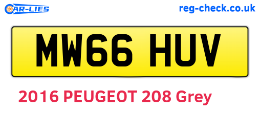 MW66HUV are the vehicle registration plates.