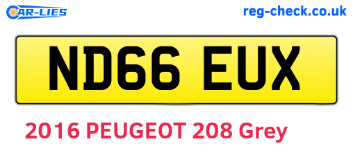 ND66EUX are the vehicle registration plates.