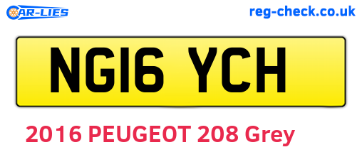 NG16YCH are the vehicle registration plates.