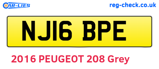 NJ16BPE are the vehicle registration plates.