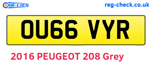 OU66VYR are the vehicle registration plates.
