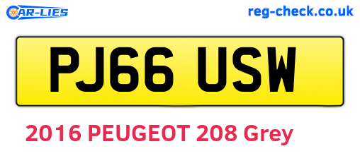 PJ66USW are the vehicle registration plates.