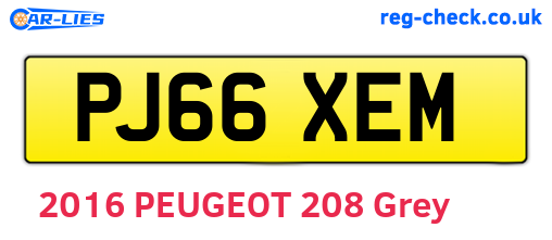 PJ66XEM are the vehicle registration plates.