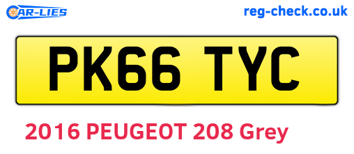PK66TYC are the vehicle registration plates.