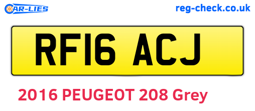 RF16ACJ are the vehicle registration plates.
