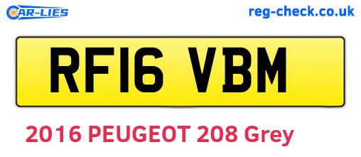 RF16VBM are the vehicle registration plates.