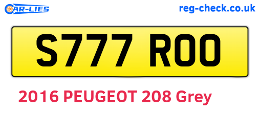 S777ROO are the vehicle registration plates.