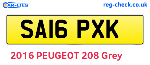 SA16PXK are the vehicle registration plates.