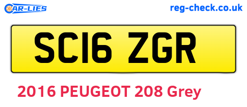 SC16ZGR are the vehicle registration plates.