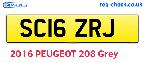 SC16ZRJ are the vehicle registration plates.