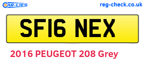 SF16NEX are the vehicle registration plates.