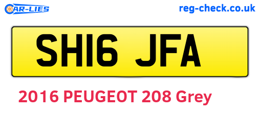 SH16JFA are the vehicle registration plates.