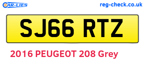 SJ66RTZ are the vehicle registration plates.