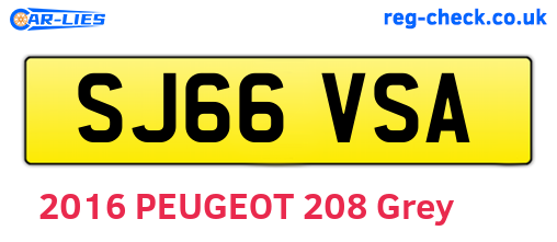 SJ66VSA are the vehicle registration plates.