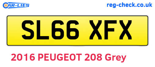 SL66XFX are the vehicle registration plates.