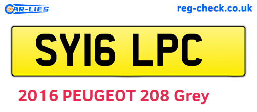 SY16LPC are the vehicle registration plates.