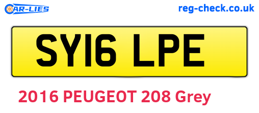 SY16LPE are the vehicle registration plates.
