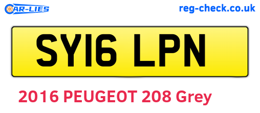 SY16LPN are the vehicle registration plates.