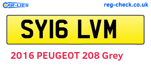 SY16LVM are the vehicle registration plates.