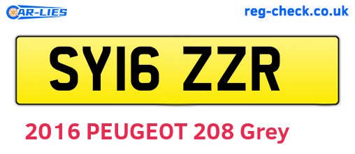 SY16ZZR are the vehicle registration plates.