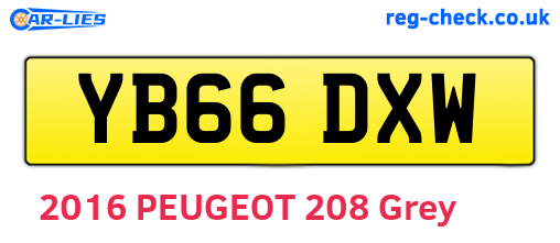 YB66DXW are the vehicle registration plates.