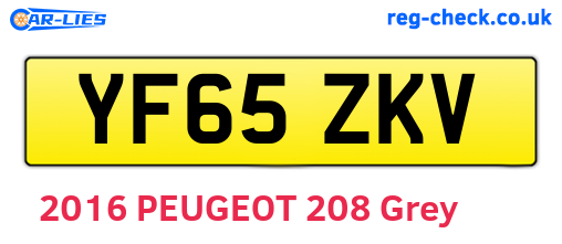 YF65ZKV are the vehicle registration plates.